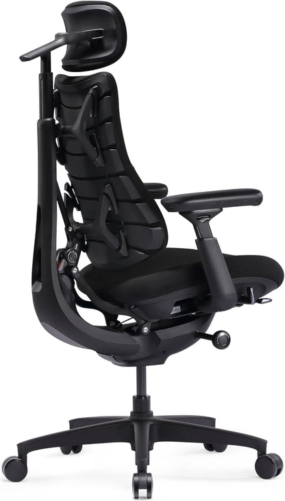 Omni SE ergonomic office chair in Obsidian with adjustable lumbar support and recline