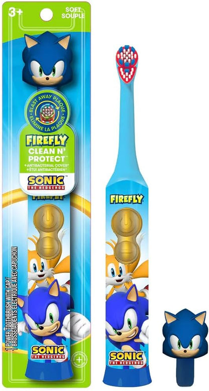 Sonic the Hedgehog kids electric toothbrush with 3D character hygienic cover