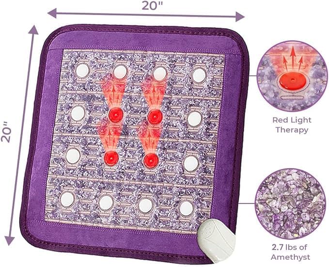 Infrared Heating Mat – Portable Crystal Gemstone Therapy Mat with Red Light