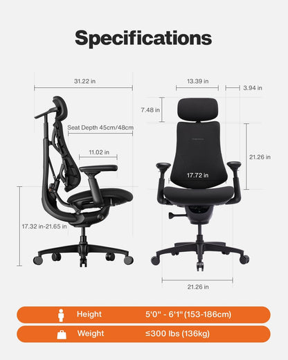 Omni SE Ergonomic Office Chair – Adjustable Lumbar & Reclining Desk Chair