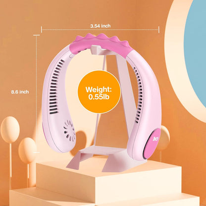 Kids Neck Fan – Portable Bladeless Cooling Fan for Kids with 4 Speeds