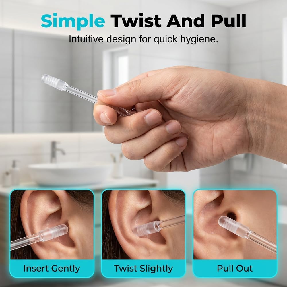 Sticky Ear Cleaner - Reusable Ear Wax Removal Tool with Soft Adhesive Tips, Gentle Ear Cleaning for Adults