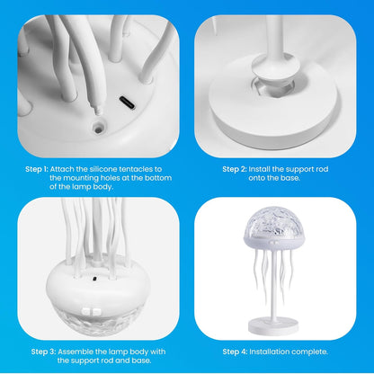 Jellyfish Lamp & Ocean Wave Projector – 2-in-1 Rechargeable Water Ripple Light