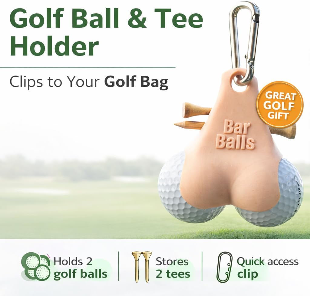 Novelty Golf Ball Holder – Funny Clip-On Ball & Tee Carrier for Golf Bag