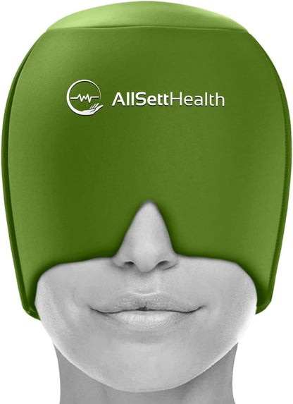 Migraine Relief Cap – Hot & Cold Gel Ice Head Wrap with Eye Mask