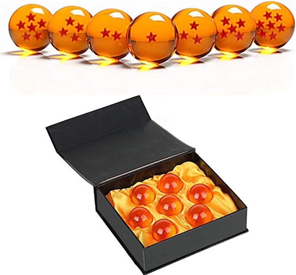 Set of 5 collectible star crystal glass balls in graduated sizes for display