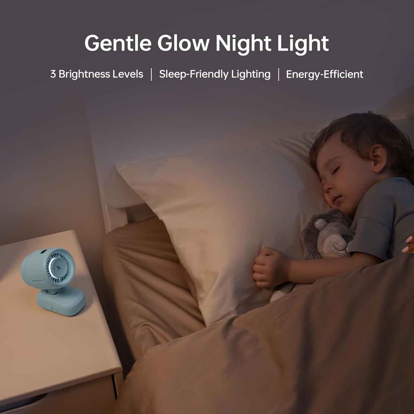 Portable Stroller Fan – 5000mAh Rechargeable Clip Fan with Night Light