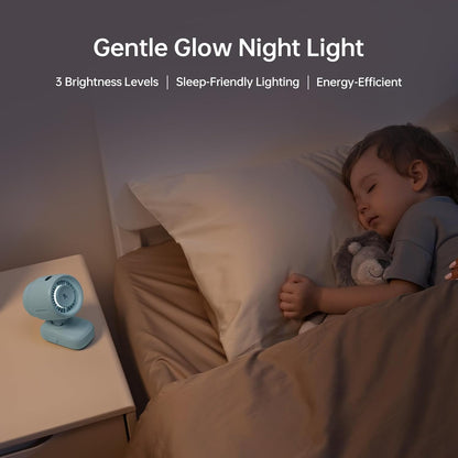 Portable Stroller Fan – 5000mAh Rechargeable Clip Fan with Night Light