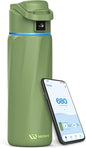 WaterH Smart Water Bottle 24oz - Insulated Stainless Steel with Hydration Tracker, Reminder & LED Display