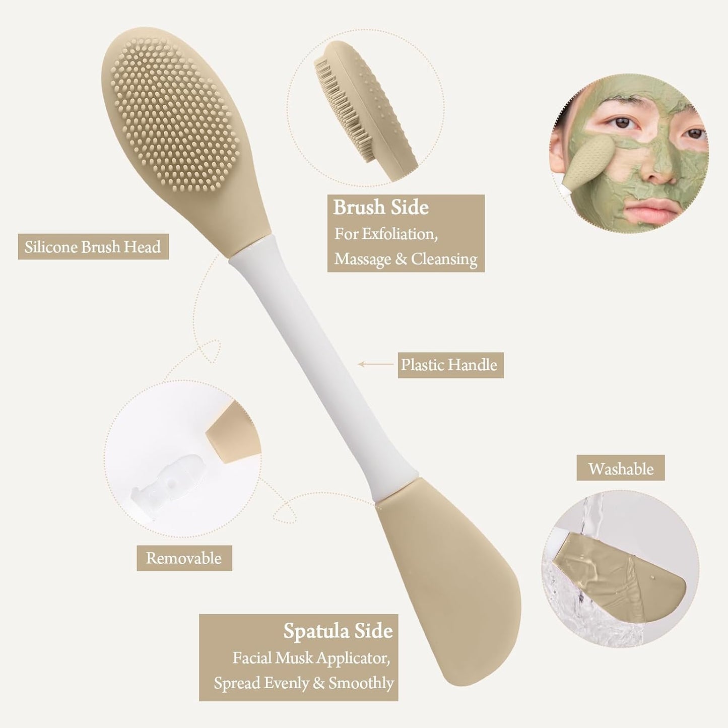 Jade Roller & Gua Sha Set – 5-in-1 Facial Tools Kit for Puffiness (White)