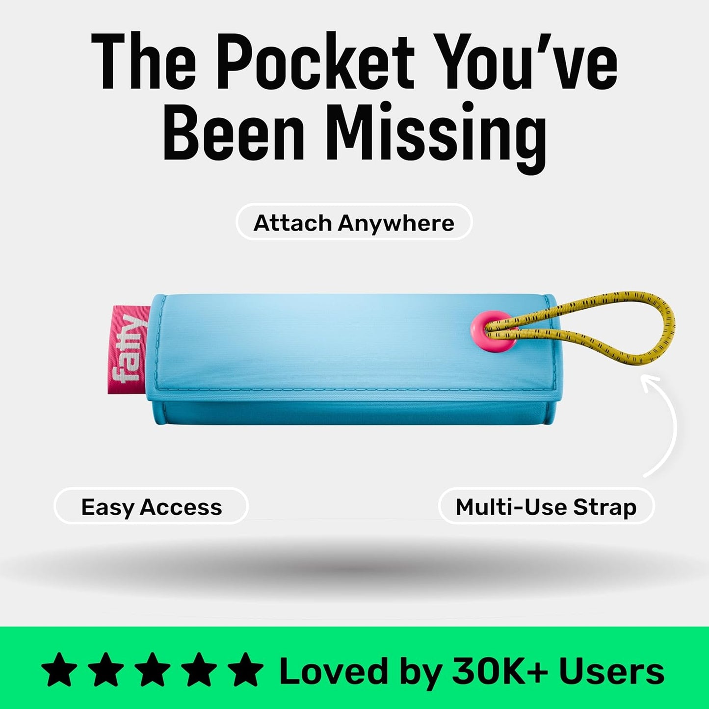FattyPack Mini Fanny Pack - Water-Resistant Hat & Strap Pocket for Keys, Cash & Essentials, Hands-Free