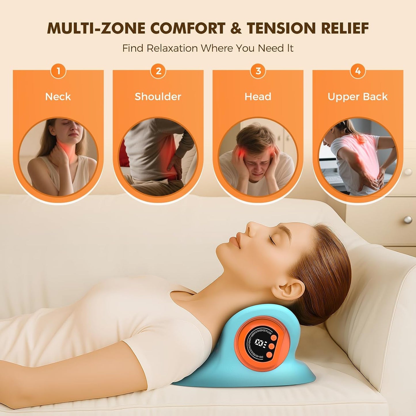 Neck Traction Massager – Portable Cervical Device with Heat & Vibration