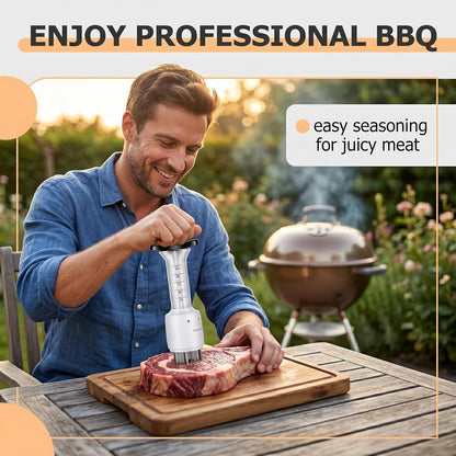 Meat Injector & Tenderizer – Stainless Steel Marinade Sauce Injector Kit