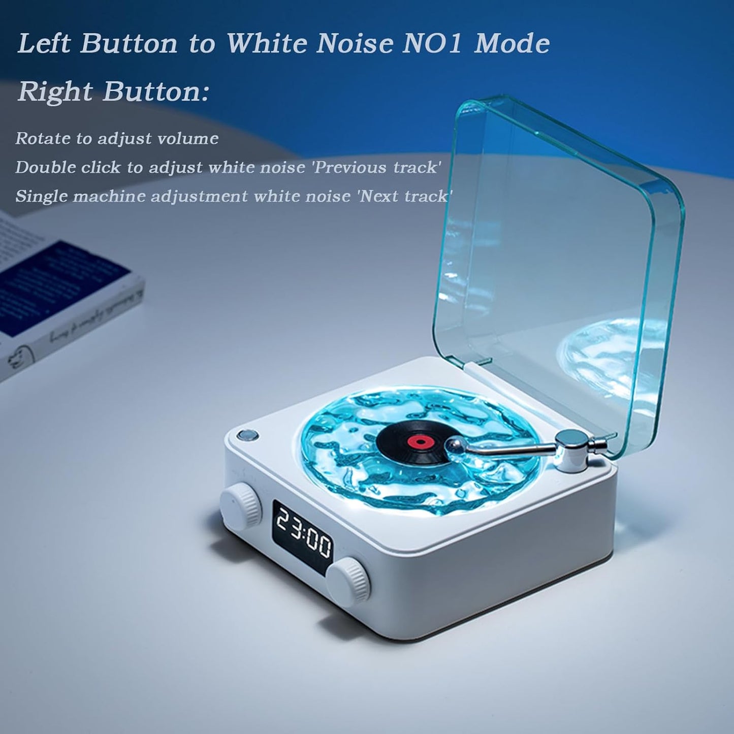 Bluetooth Speaker with Night Light – White Noise Sound Machine & Lamp