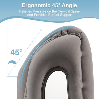 MoKo Inflatable Travel Neck Pillow – Ergonomic Airplane Pillow with Bag