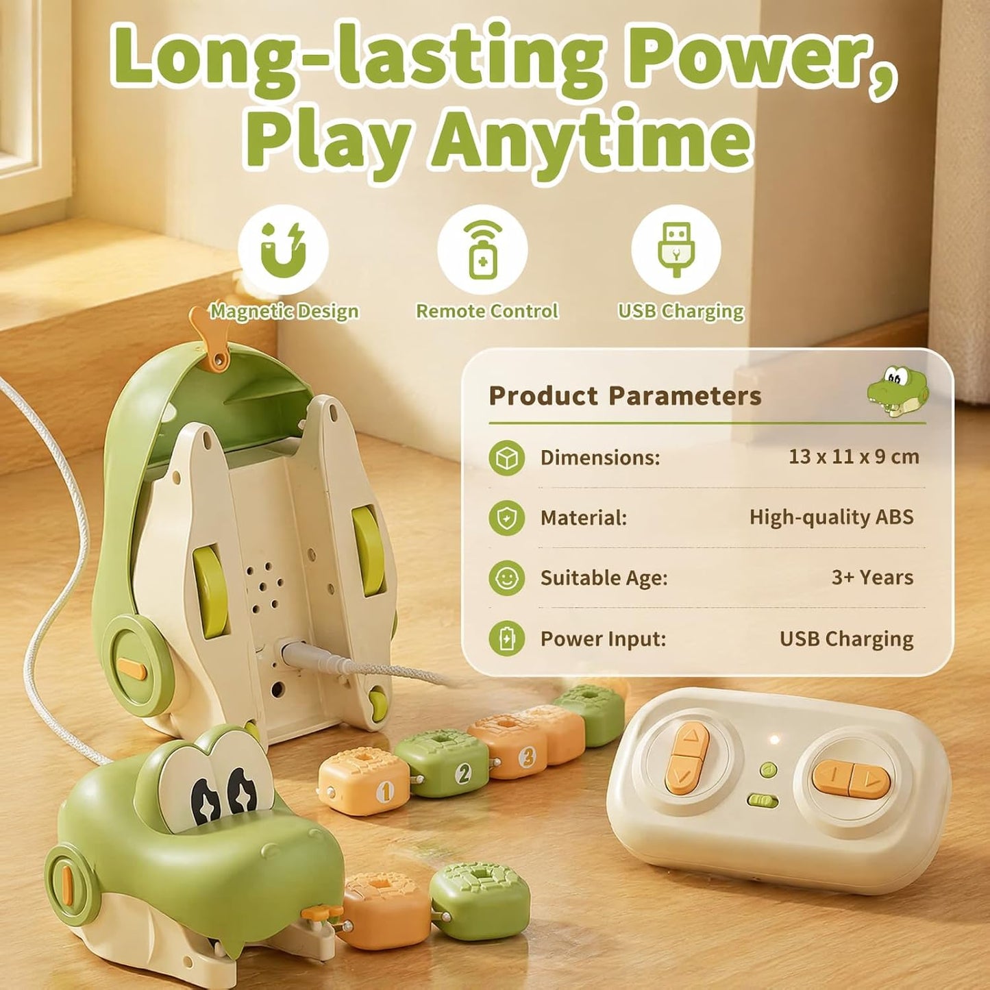 Remote Control Magnetic Snake Toy – Light-Up Eating Snake Game for Kids