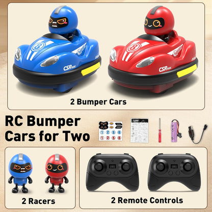 Mini RC Bumper Car with Light & Sound, 360° Rotating Toy