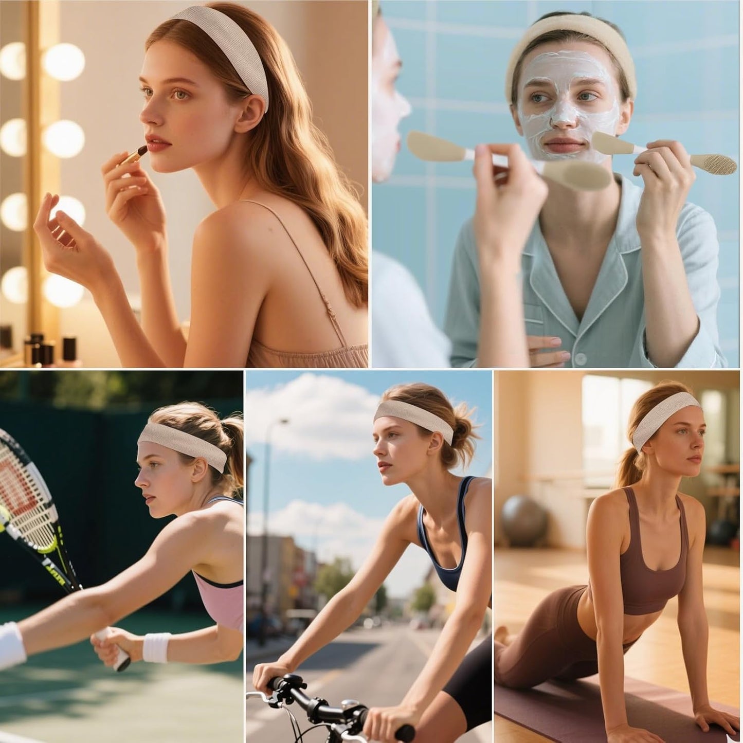 Jade Roller & Gua Sha Set – 5-in-1 Facial Tools Kit for Puffiness (White)