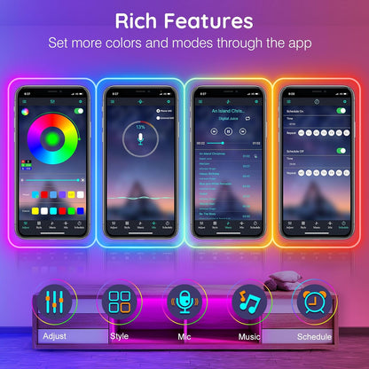 AILBTON 20ft RGB Neon Rope Lights - App Control, Music Sync