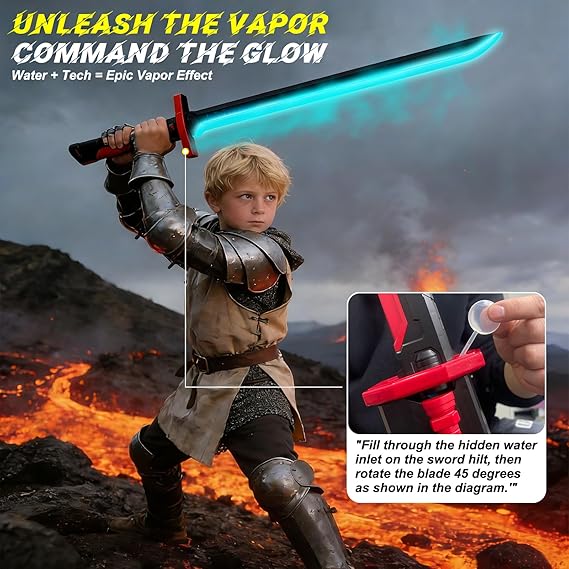 RGB LED Sparking Sword – Cyberpunk Light Up Saber with Sound & Mist