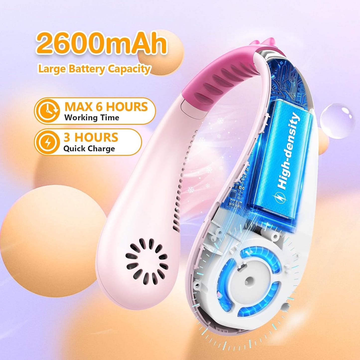 Kids Neck Fan – Portable Bladeless Cooling Fan for Kids with 4 Speeds