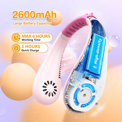 Kids Neck Fan – Portable Bladeless Cooling Fan for Kids with 4 Speeds
