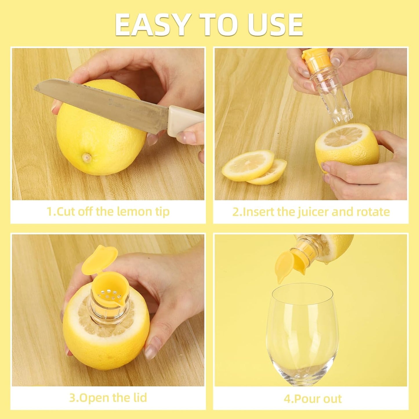 Manual Lemon Juicer Set of 4 – Citrus Squeezer with Filter