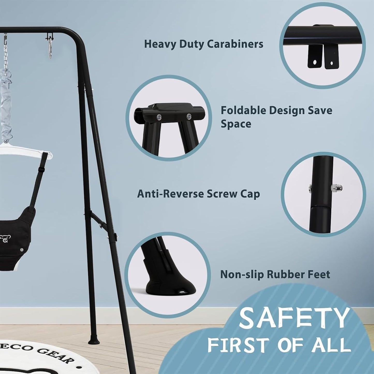 Baby Standing Jumper – Freestanding Activity Bouncer for Indoor & Outdoor