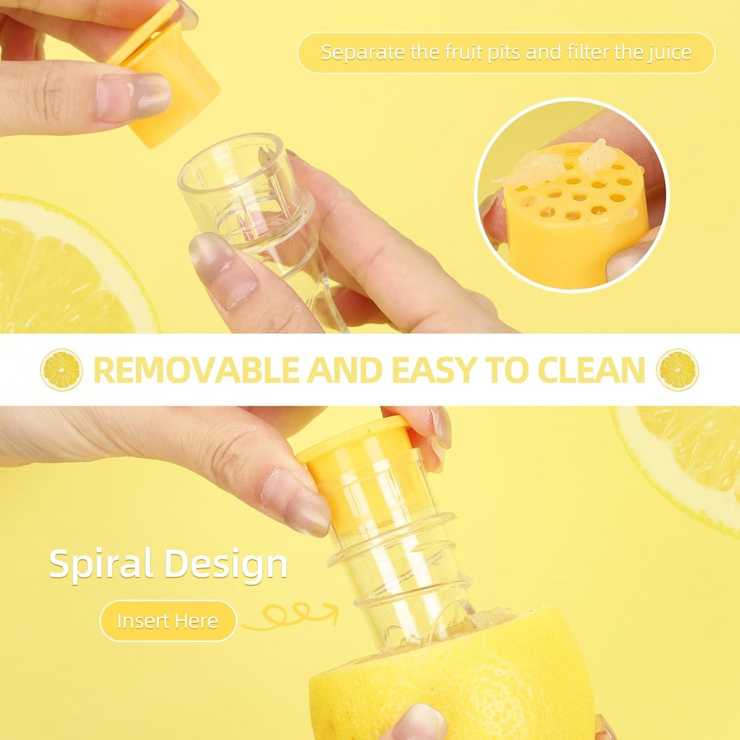 Manual Lemon Juicer Set of 4 – Citrus Squeezer with Filter