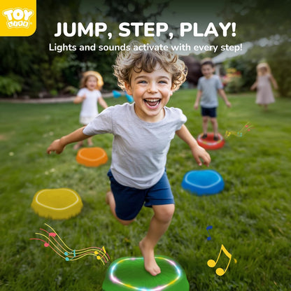 Light Up Musical Stepping Stones for Kids – 5 Pcs Balance & Sensory Toy, Ages 4-8