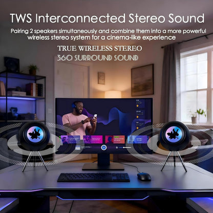 Dancing Ferrofluid Bluetooth Speaker - 30W Magnetic Fluid Audio Visualizer with RGB Light, Desk Toy