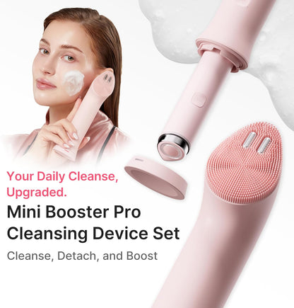 medicube Mini Booster Pro Plus Cleansing Device Set – 2-in-1 Korean Facial Tool (Pink)