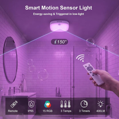 Motion Sensor LED Light – IP65 Waterproof RGB Rechargeable Lamp