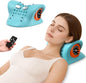 Portable neck traction massager with heat and vibration and wireless remote for neck relief