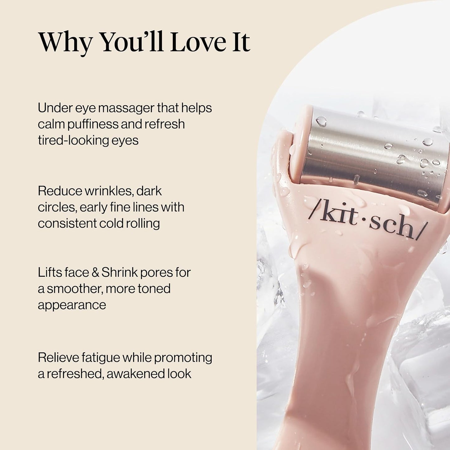 Kitsch Stainless Steel Ice Roller for Face – Cooling Facial & Eye Massager
