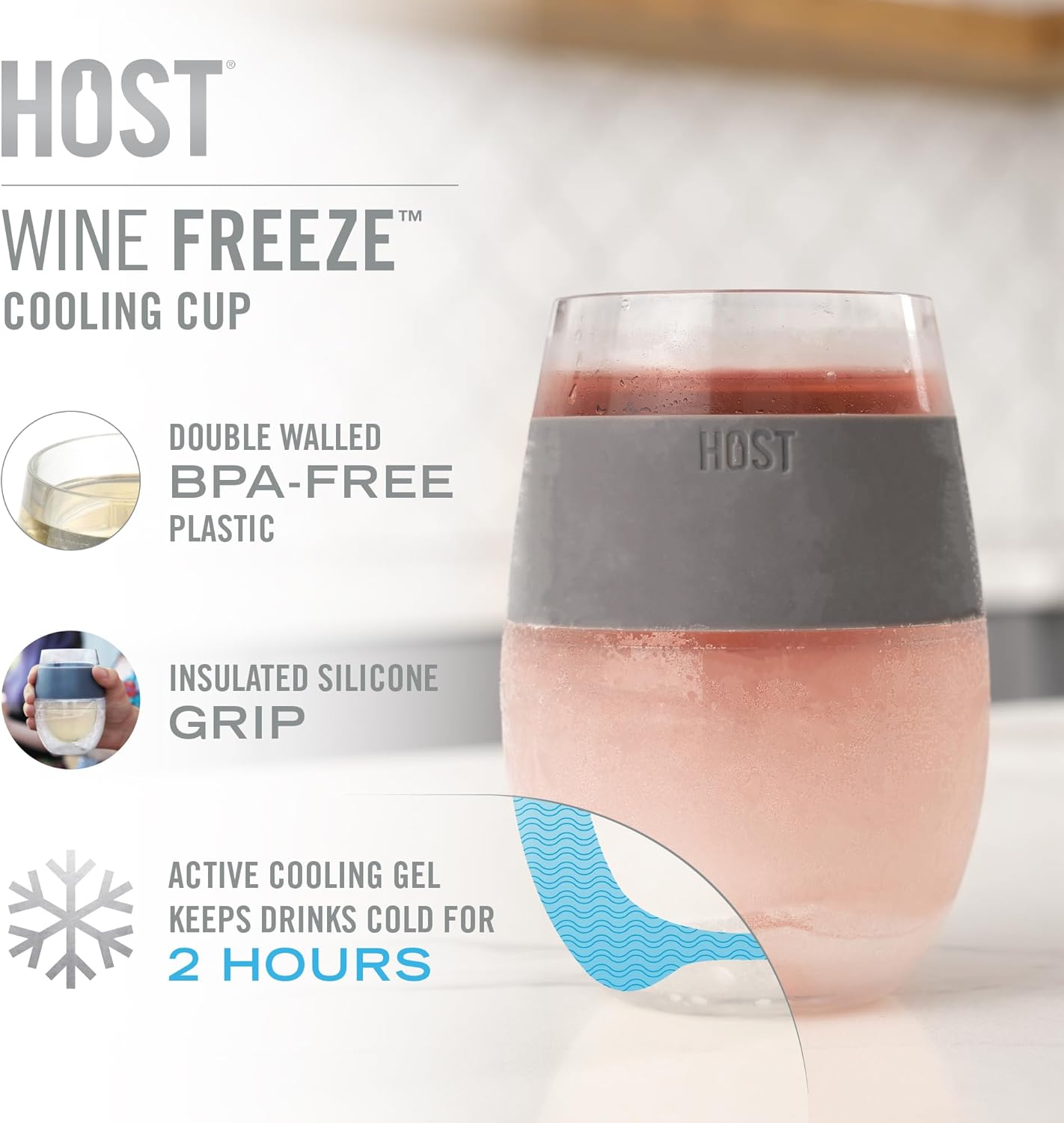 Freezable Stemless Wine Glasses – Insulated Cooling Gel Wine Tumblers Set