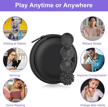 Magnetic Fidget Balls – 4 Pack Textured Silicone Sensory Toys, Quiet