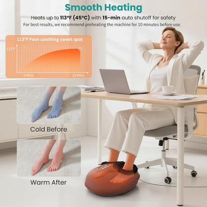 Nekteck Shiatsu Foot Massager – Deep Kneading with Heat & Air Compression