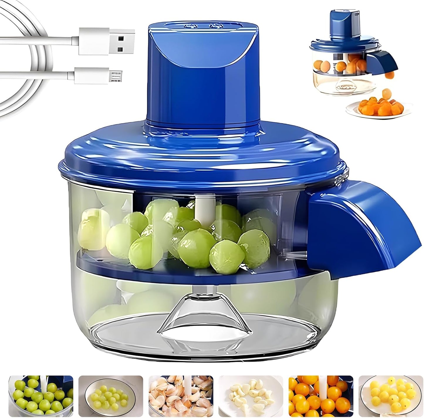Cordless electric automatic garlic peeler machine peeling garlic and grapes hands-free