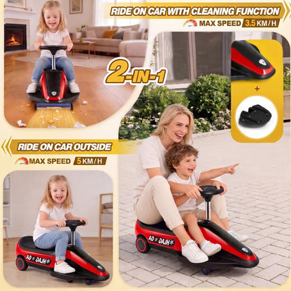 12V Kids Vacuum Go Kart – 2-Speed Electric Ride On Car for Ages 3+