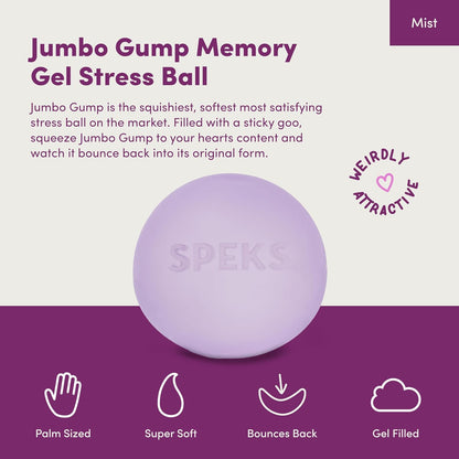 Speks Jumbo Gump Stress Ball – Ultra-Soft Squishy Memory Gel Fidget Toy (Mist)