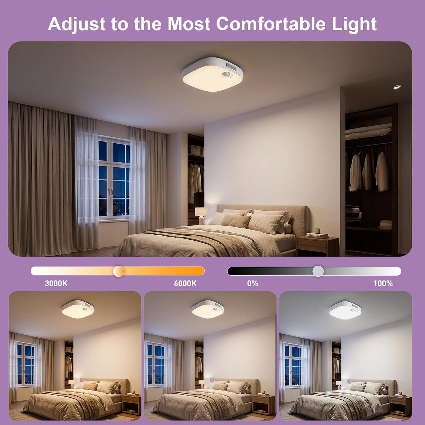 Motion Sensor LED Light – IP65 Waterproof RGB Rechargeable Lamp