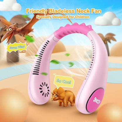 Kids Neck Fan – Portable Bladeless Cooling Fan for Kids with 4 Speeds