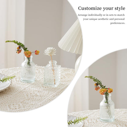 Glass Bud Vases Set of 16 – Small Clear Vintage Vases for Wedding Decor
