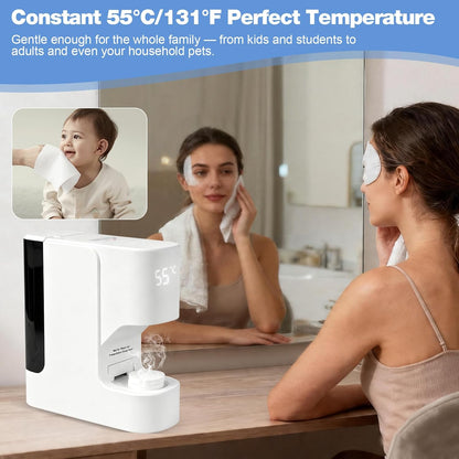 Hot Towel Warmer Dispenser - Automatic Facial Towel Heater for Spa, Skincare & Post-Workout, Fast Heating