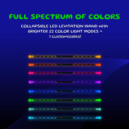 Wandini Glow.0 LED Magic Wand - Collapsible Levitation Stick, USB Rechargeable Flow Prop, 22 Color Modes