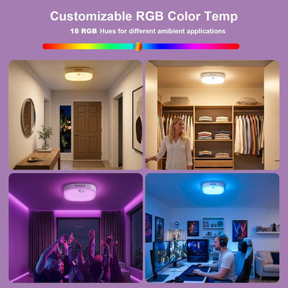 Motion Sensor LED Light – IP65 Waterproof RGB Rechargeable Lamp