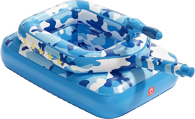 Inflatable Tank Pool Float with Water Cannon – Ride-On Squirt Toy for Kids & Adults