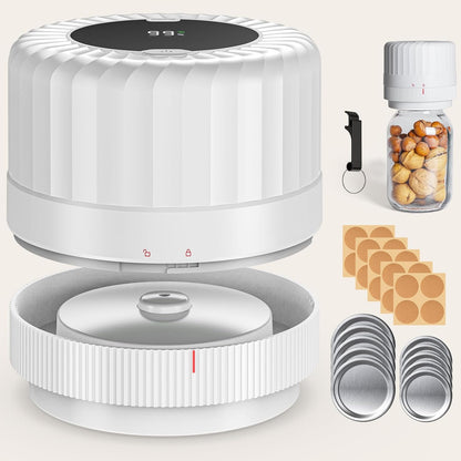 Electric automatic mason jar vacuum sealer rechargeable kit sealing a mason jar