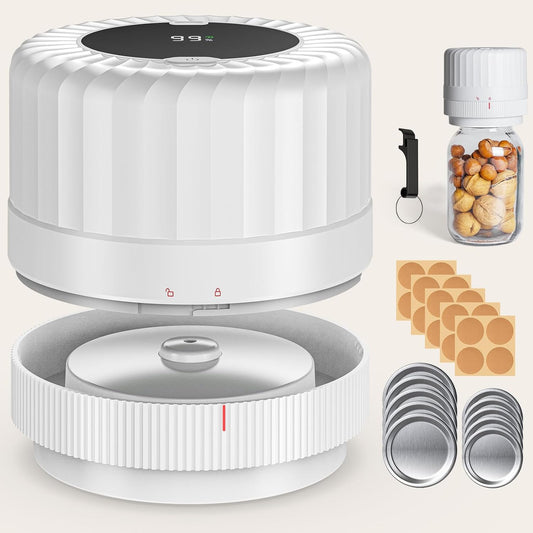 Electric automatic mason jar vacuum sealer rechargeable kit sealing a mason jar